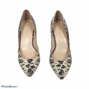Loeffler Randall snakeskin embossed leather heels